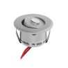 Set of 3 1W LED Mini Recessed Spotlights - "FOCOS" Minispot - 12V DC - IP44 - 3000K - Swivel - Silver