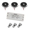 Set of 3 3W LED Mini Recessed Spotlights - "OCULOS" Minispot 3000K with Power Supply Black