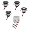 Set of 4 LED Aluminium Mini Recessed Spotlights 3000K with 6W LED Transformer - Black