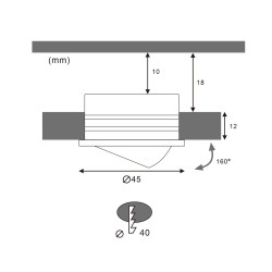 Set of 4 Fisheye 3W LED Spotlight 3000K 12VDC Swivel Silver with LED Transformer