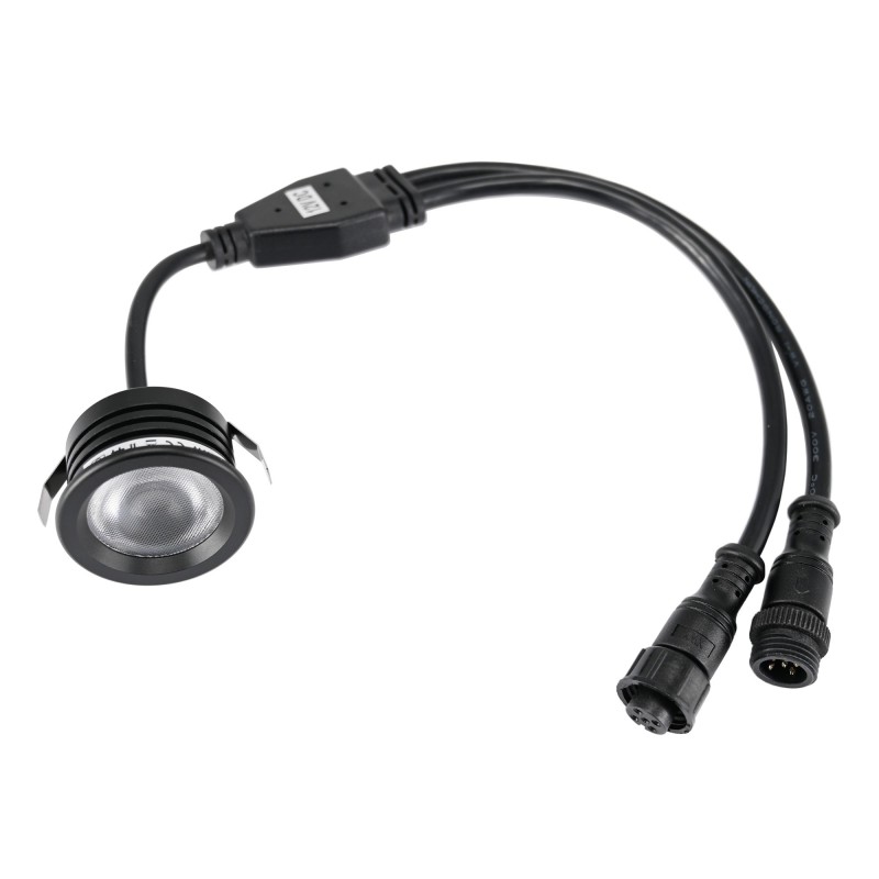 3W RGBW LED recessed spot 12VDC black