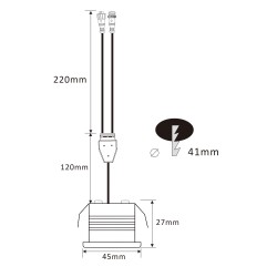 3W RGBW LED recessed spot 12VDC black