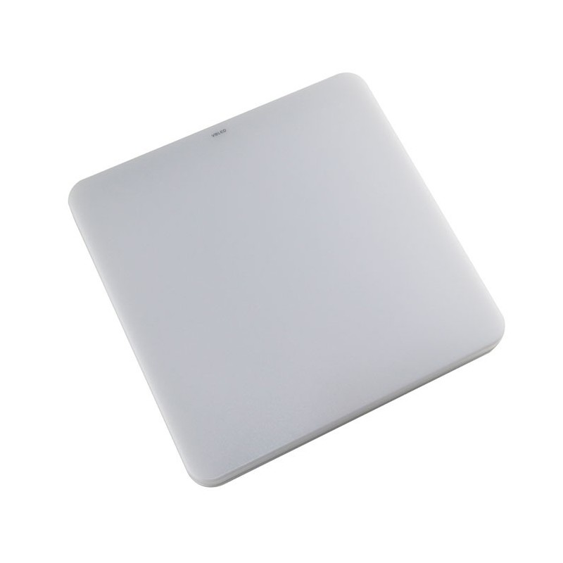 LED ceiling luminaire in aluminium with opal light emission 28W -square
