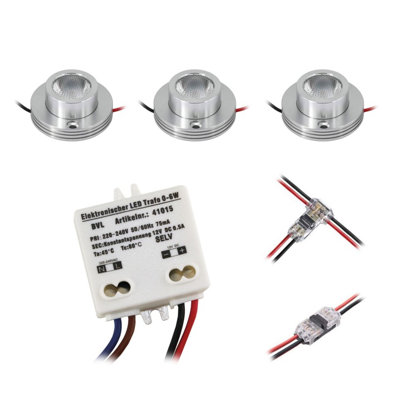 KIT of 3 - 1W LED surface mounted spotlight "CYLINDRO" Ceiling 12VDC 3000K KIT of 3 - 1W LED surface mounted spotlight "CYLINDRO" Ceiling 12VDC 3000K