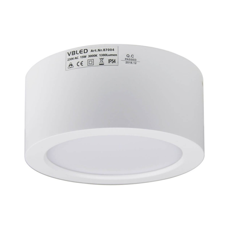 VBLED LED surface mounted luminaire in white 3K 15W