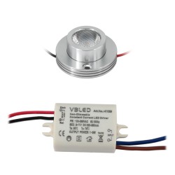 KIT of 1 - 1W LED surface mounted spotlight "CYLINDRO" Ceiling spot 3V 3000K