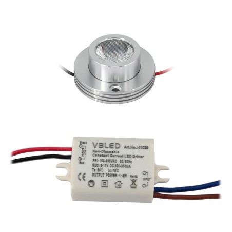 KIT of 1 - 1W LED surface mounted spotlight "CYLINDRO" Ceiling spot 3V 3000K