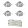 KIT of 4 - 1W LED surface mounted spotlight "CYLINDRO" Ceiling spot 3V 3000K