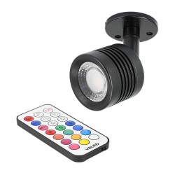 Ceiling spotlight "ENORA" LED wall/ceiling lamp 12V 7W RGBW with IR remote control