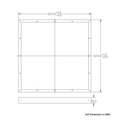 Surface-mounted frame for LED panel with click system (62 cm x 62 cm)