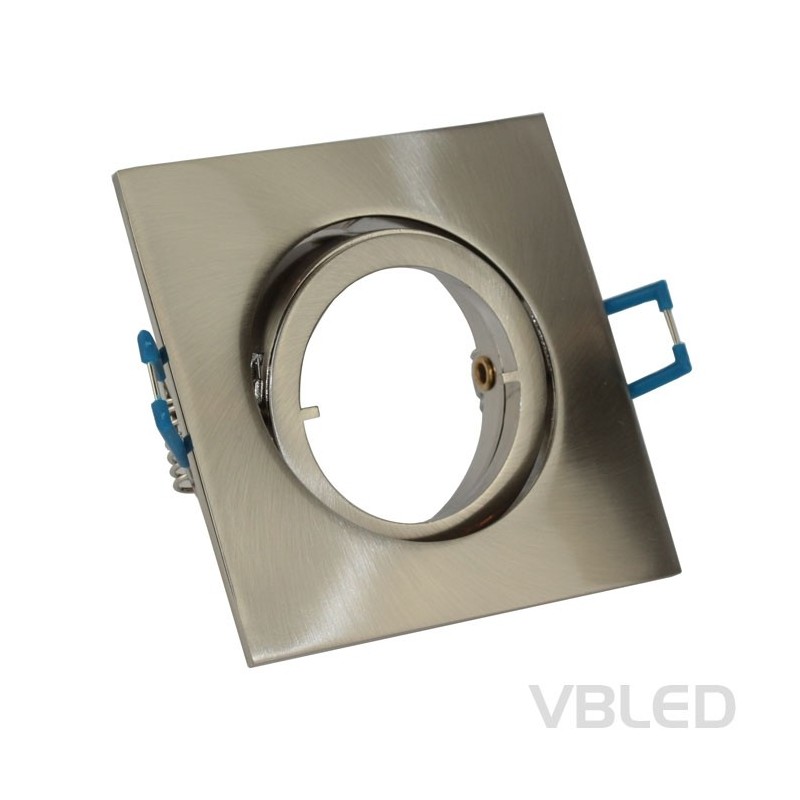 LED mounting frame made of aluminium - silver - angular - brushed - swivelling