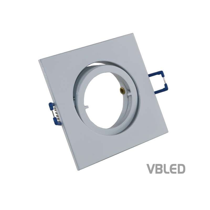 LED mounting frame made of aluminium - white - angular - glossy - swivelling