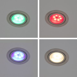 Set of 3 RGBW recessed furniture luminaires