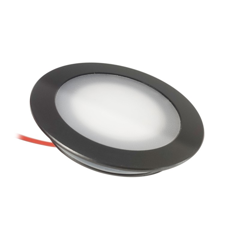 LED recessed luminaire slim black 3000K - 0,9W - ultra flat 12V DC