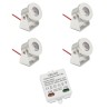 4er Set 1W Mini Aufbau-Strahler Rotier- & Schwenkbar  80lm warmweiß mit 6W 12VDC Netzteil