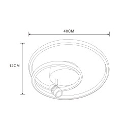 LED-Deckenleuchte 2-flammig 40W 3000K, nicht dimmbar, für Wohnzimmer Durchmesser 40CM