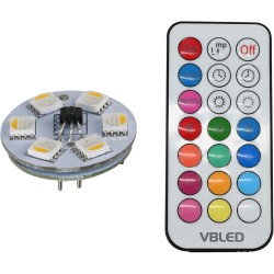 LED illuminant RGB+WW pin-base lamp SET incl. IR remote control - G4 - 0,8W