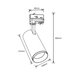 Adjustable Anti-Glare COB LED Track Light – 4000K, 60° Beam, 4000lm, White Housing