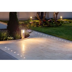 Mini LED recessed floor spotlight 6-piece KIT incl. twilight sensor Round