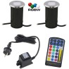 SET of 2 LED recessed floor luminaires "Callis" RGB+warm white 1W 12V AC/DC