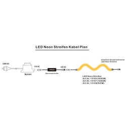 LED Neon Strip LED Strip - 500cm - KIT (incl. transformer