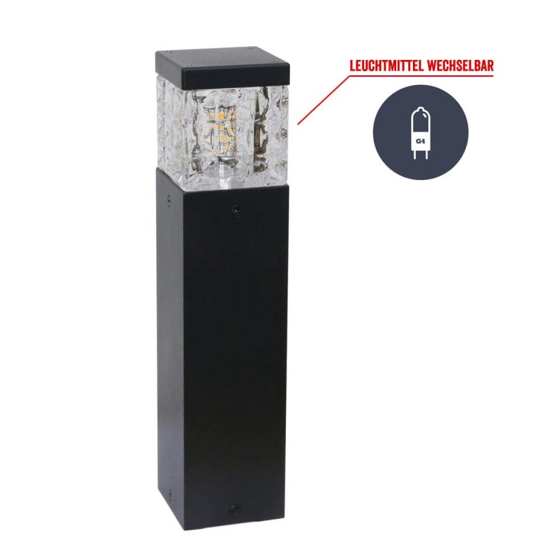 Path light bollard 12V 30cm incl. G4 bulb 6W