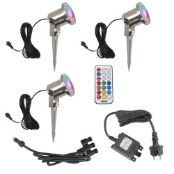 Set of 3 LED pond lights / garden pond light 12V