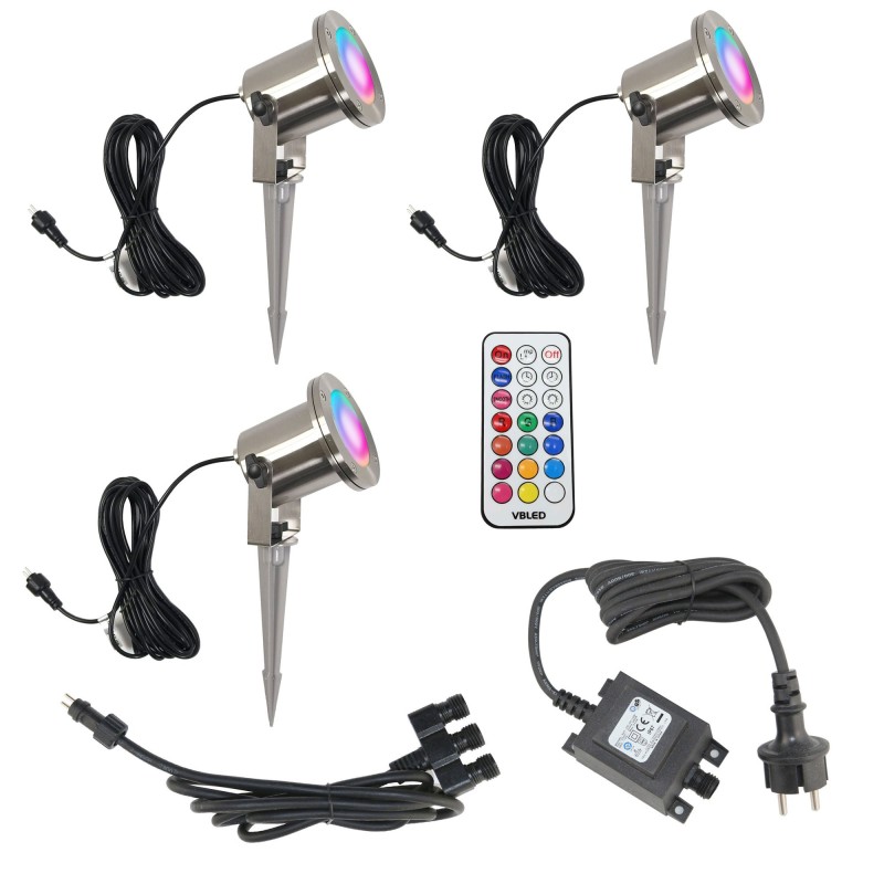 Set of 3 LED pond lights / garden pond light 12V