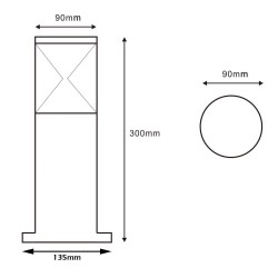 VBLED LED Path Light 230V AC 10W 3000K 30cm high
