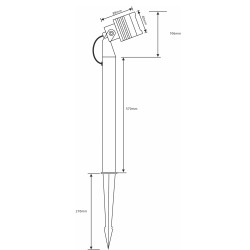 LED Floor Lamp Outdoor Spotlight with Earth Spike 3W-6W-10W EZDIM 3000K 12VAC/DC