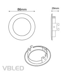 LED recessed aluminium spotlight / white / round / 5W LED / GU5.3/ MR16