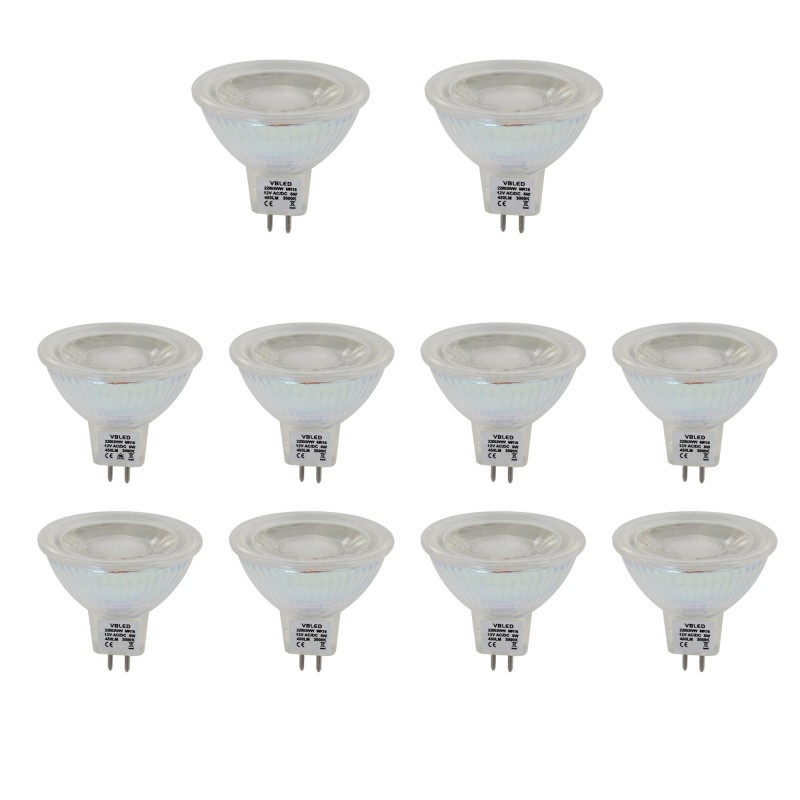 Set of 10 MR16 GU5.3 LED lamps