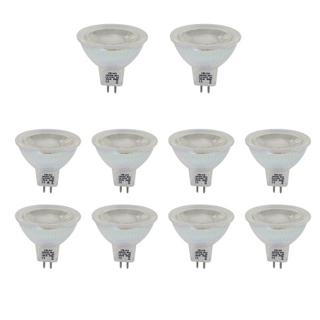 Set of 10 MR16 GU5.3 LED lamps