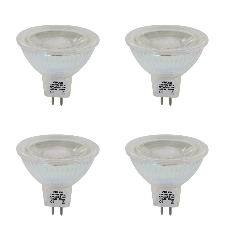 Set of 4 MR16 GU5.3 LED bulbs