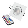 Recessed spotlight set with 7W RGB+W spot illuminant