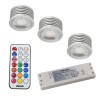 SET of 3 - 7W RGB+W LED bulb / 12V AC/DC / MR16/GU5.3 / Dimmable incl. IR remote control