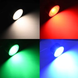 SET of 3 - 7W RGB+W LED bulb / 12V AC/DC / MR16/GU5.3 / Dimmable incl. IR remote control