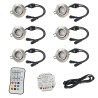 Set of 6 RGBW LED recessed lights with controller and remote control 12VDC