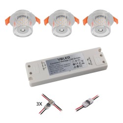 3 KIT LED recessed luminaire with G4 bulb 12V 4W 3000K 300Lumen