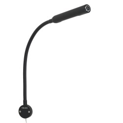 LED 3W Wall Light with 40cm Gooseneck - Dimmable - Black