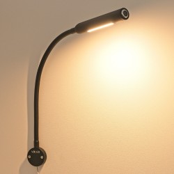 Set of 1 LED Wall Light-3W Black - 40cm Gooseneck - DIMMABLE